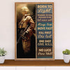 US Army Military Poster Wall Art | Born To Fight | American Independence Day Gift for Soldiers