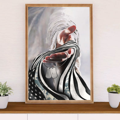 US Army Military Poster Wall Art | Airforce Veteran Flag | American Independence Day Gift for Soldiers