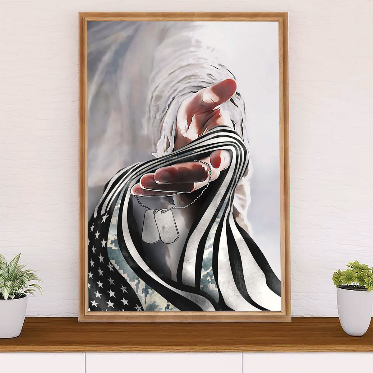 US Army Military Canvas Wall Art | Airforce Veteran Flag | American Independence Day Gift for Soldiers