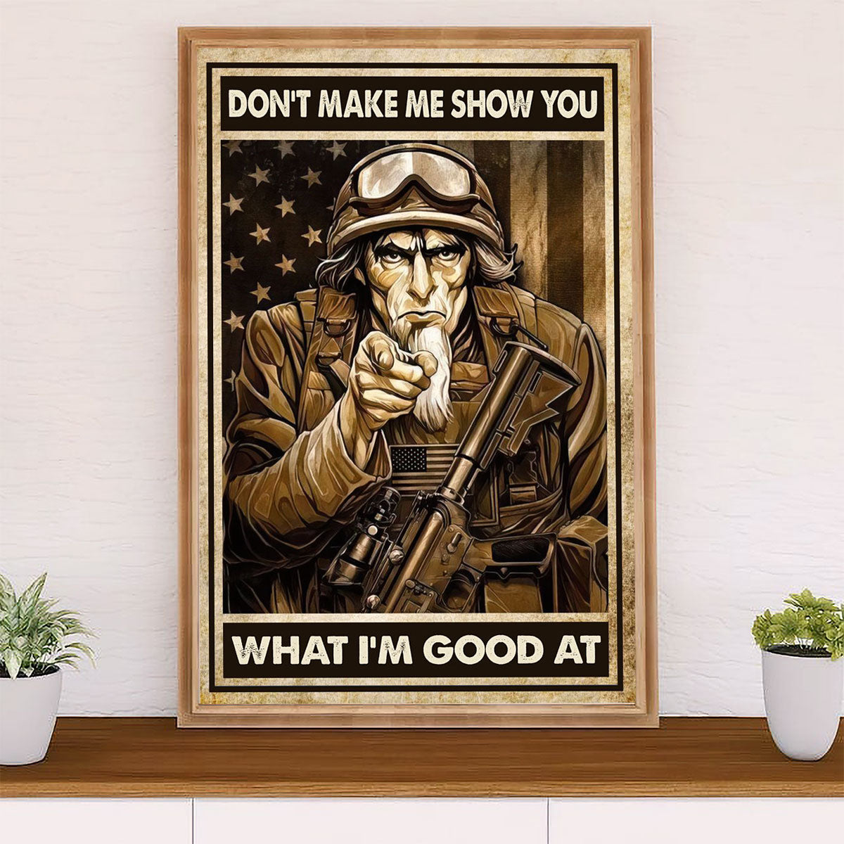 US Army Military Canvas Wall Art | What I'm Good At | American Independence Day Gift for Soldiers