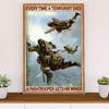 US Army Military Canvas Wall Art | Paratrooper Gets His Wings | American Independence Day Gift for Soldiers