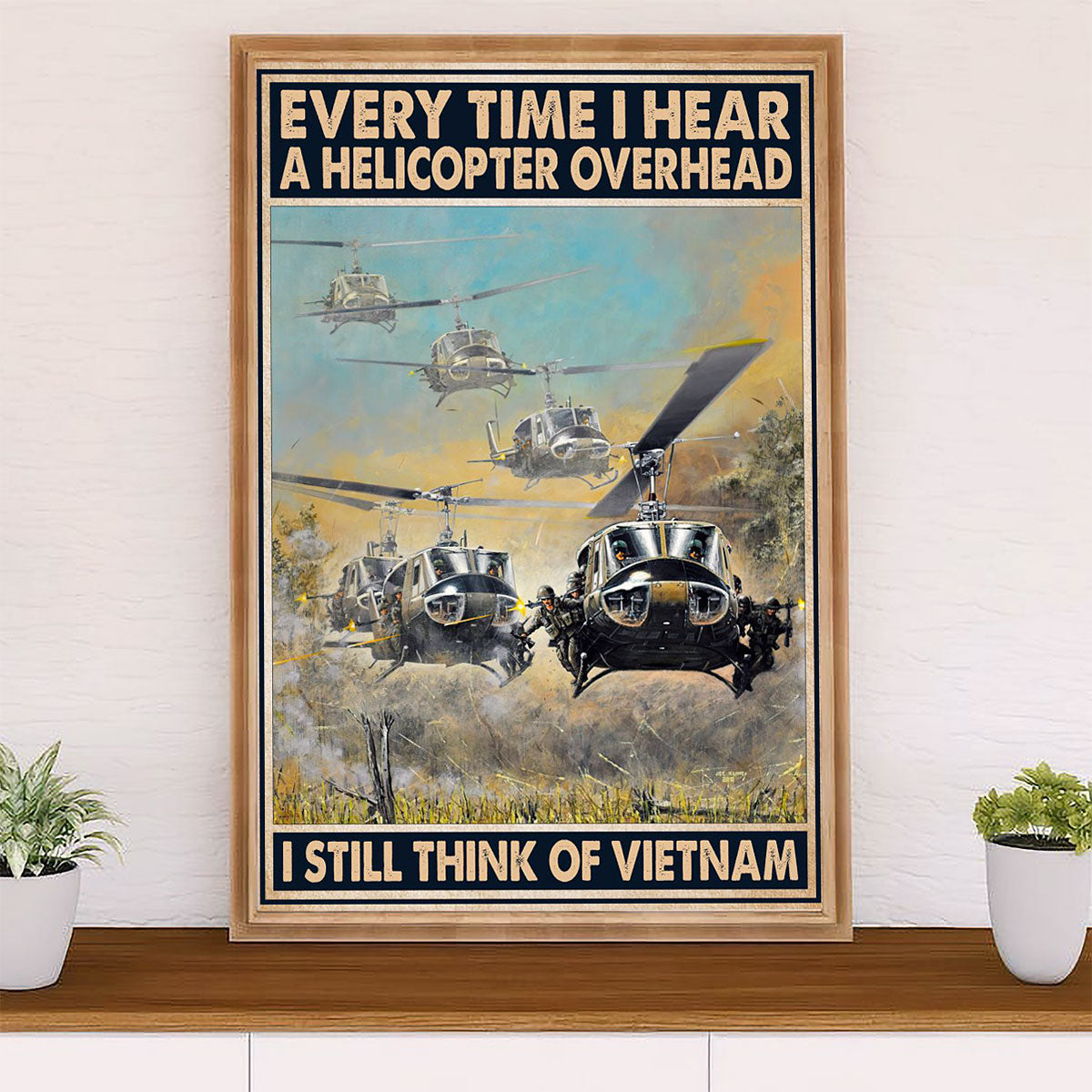 US Army Military Canvas Wall Art | Vietnam War Veteran | American Independence Day Gift for Soldiers