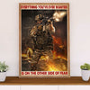 US Army Military Canvas Wall Art | Other Side Of Fear | American Independence Day Gift for Soldiers