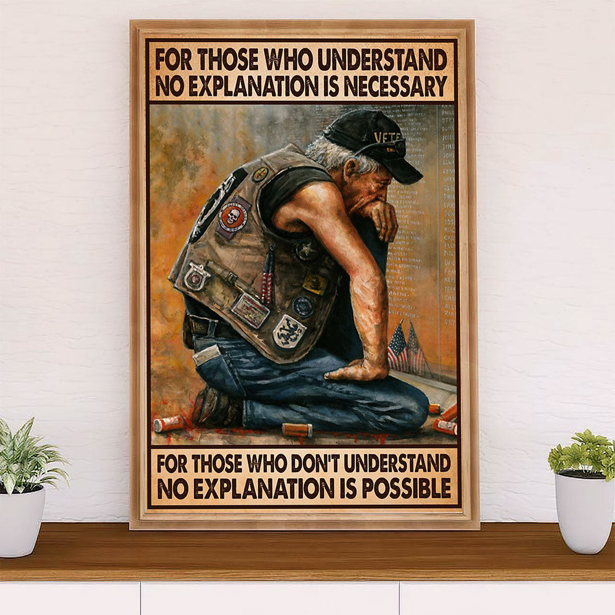 US Army Military Canvas Wall Art | Veteran No Explanation Is Possible | American Independence Day Gift for Soldiers