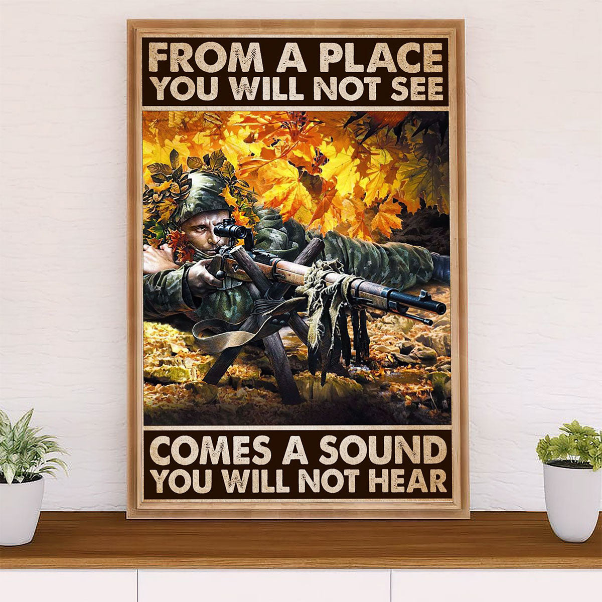 US Army Military Canvas Wall Art | Will Not Hear | American Independence Day Gift for Soldiers