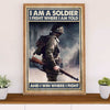 US Army Military Poster Wall Art | I Am A Soldier | American Independence Day Gift for Soldiers