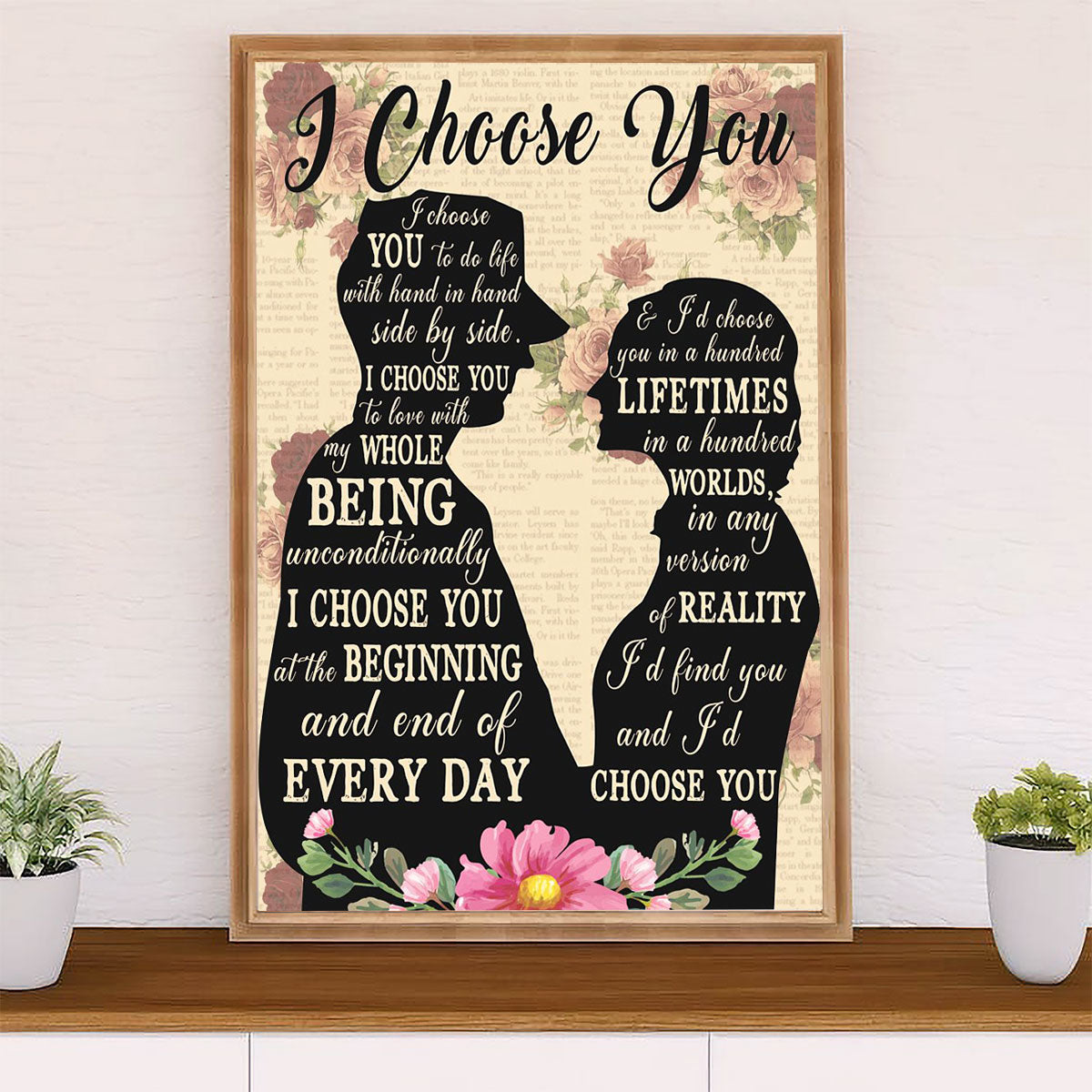 US Army Military Canvas Wall Art | Couple Husband Wife | American Independence Day Gift for Soldiers