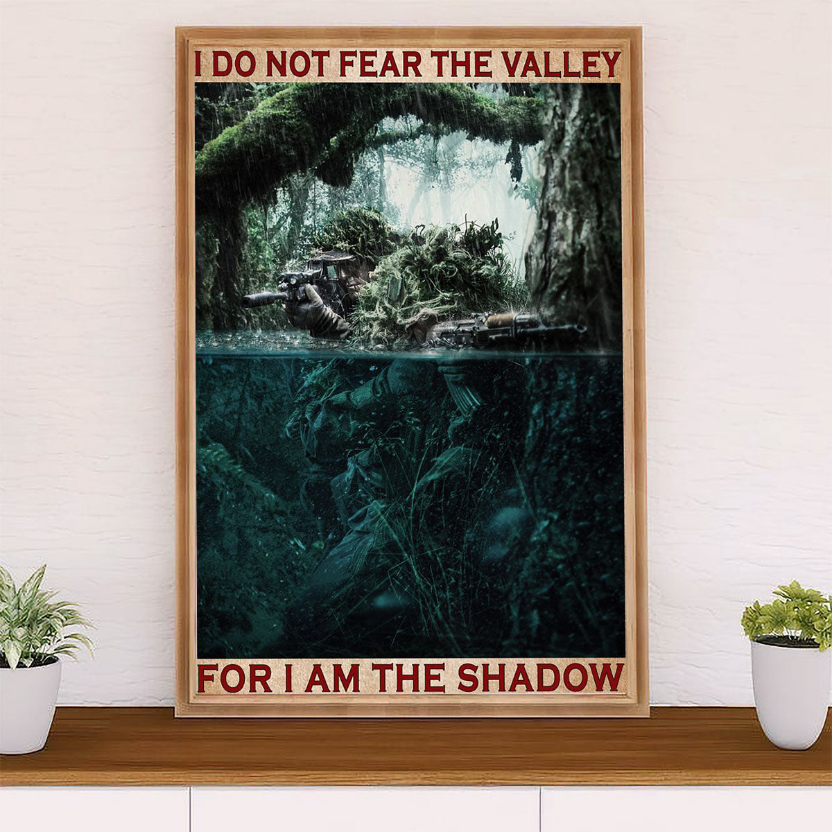 US Army Military Poster Wall Art | I Am The Shadow | American Independence Day Gift for Soldiers