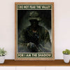 US Army Military Poster Wall Art | Do Not Fear The Valley | American Independence Day Gift for Soldiers