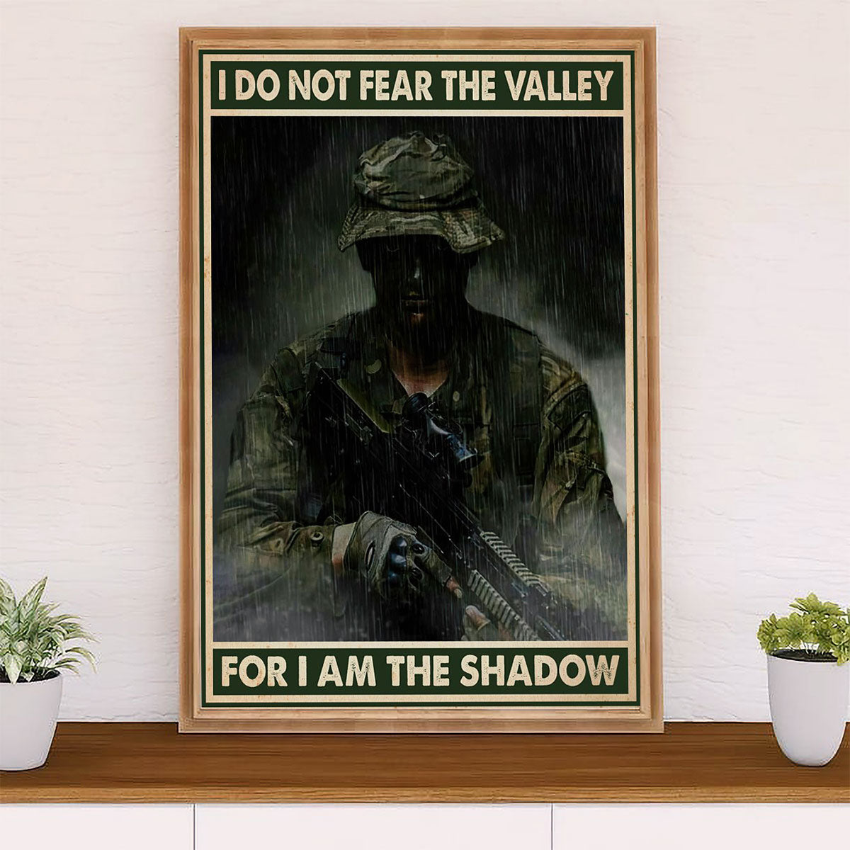 US Army Military Canvas Wall Art | Do Not Fear The Valley | American Independence Day Gift for Soldiers
