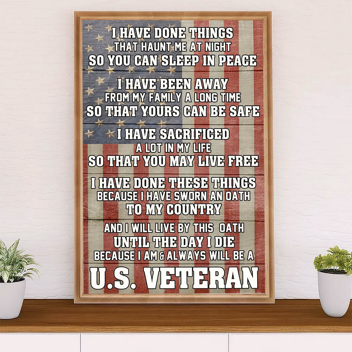 US Army Military Canvas Wall Art | US Veteran | American Independence Day Gift for Soldiers