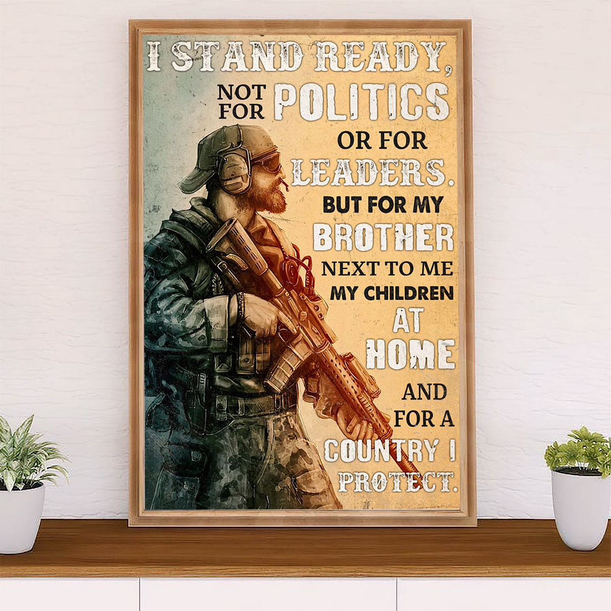 US Army Military Poster Wall Art | For Country | American Independence Day Gift for Soldiers