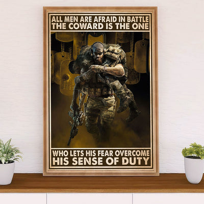 US Army Military Poster Wall Art | His Sense Of Duty | American Independence Day Gift for Soldiers