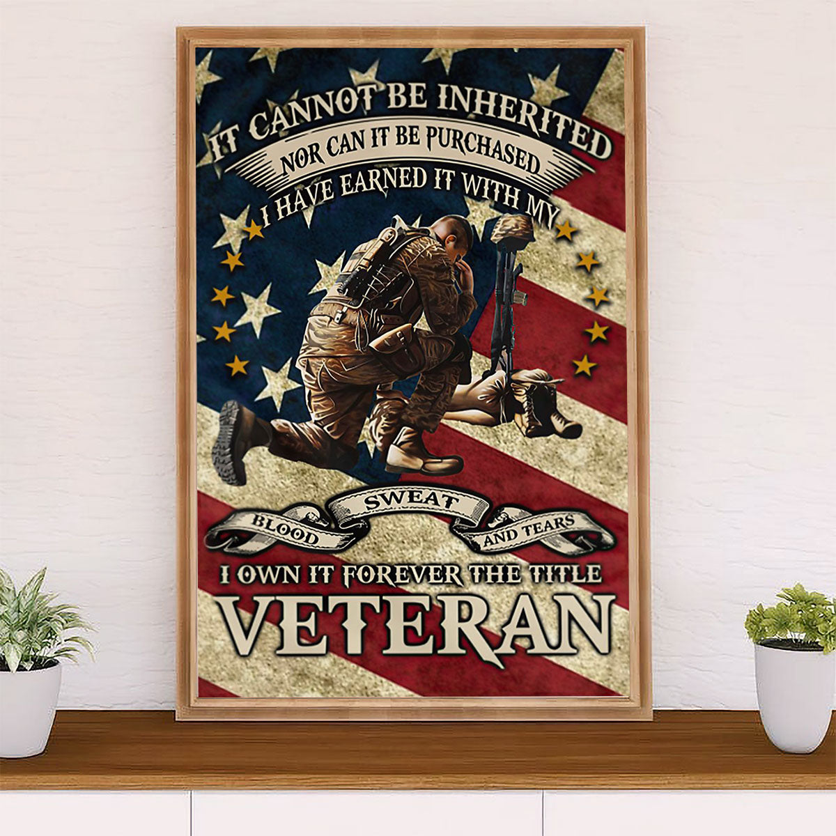 US Army Military Canvas Wall Art | Veteran Pride | American Independence Day Gift for Soldiers