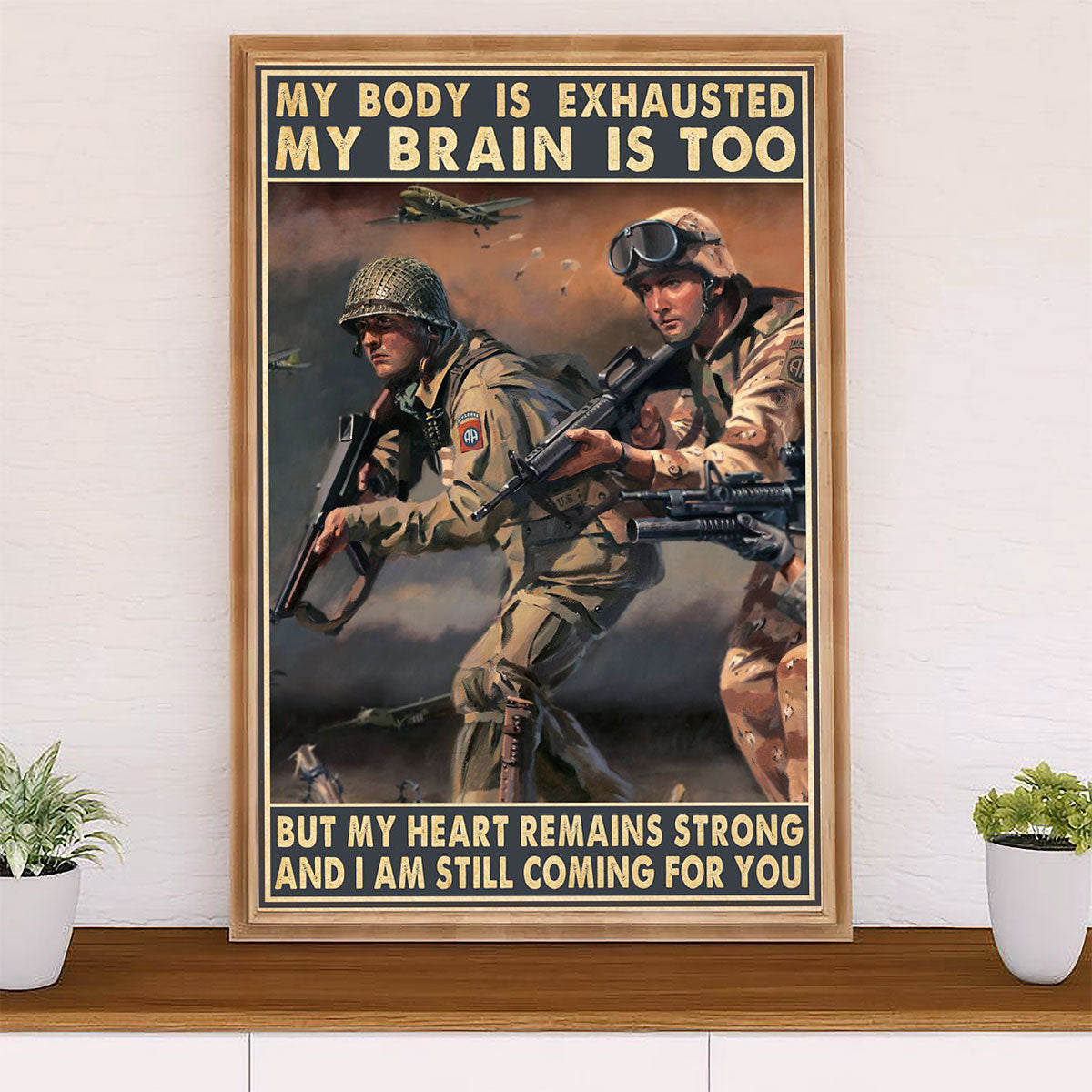 US Army Military Canvas Wall Art | Brothers Coming For You | American Independence Day Gift for Soldiers