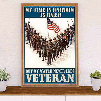 US Army Military Poster Wall Art | Veteran US Uniform | American Independence Day Gift for Soldiers