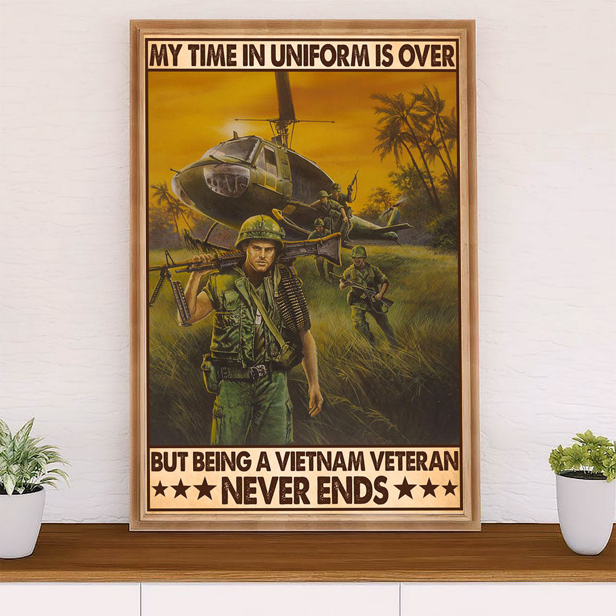 US Army Military Poster Wall Art | Vietnam Veteran | American Independence Day Gift for Soldiers