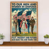US Army Military Poster Wall Art | Thank You Men Women in Uniform | American Independence Day Gift for Soldiers