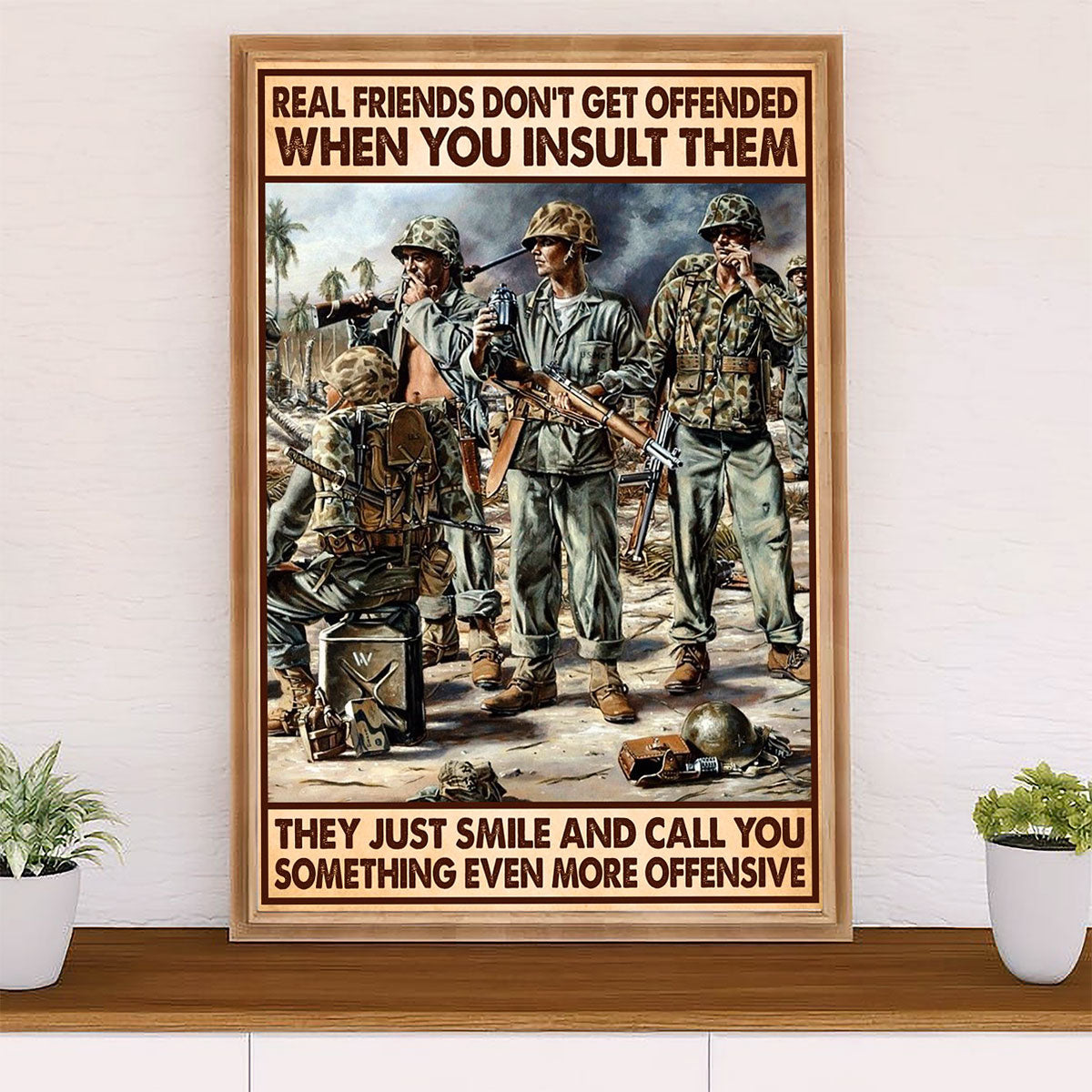 US Army Military Canvas Wall Art | When You Insult Them | American Independence Day Gift for Soldiers