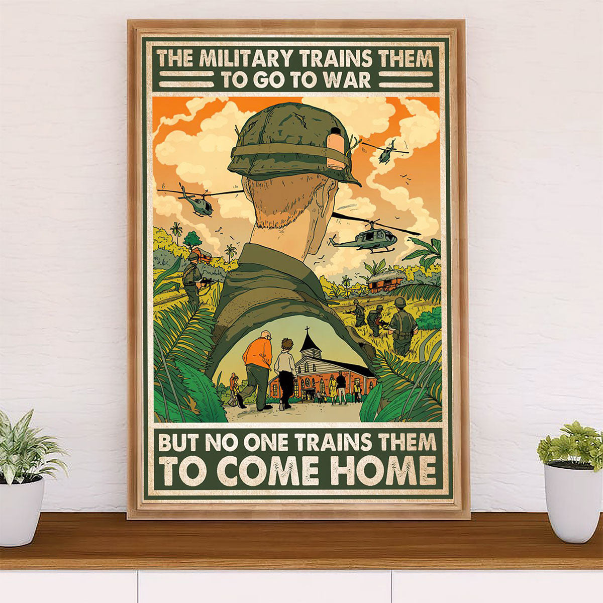 US Army Military Canvas Wall Art | Come Home | American Independence Day Gift for Soldiers