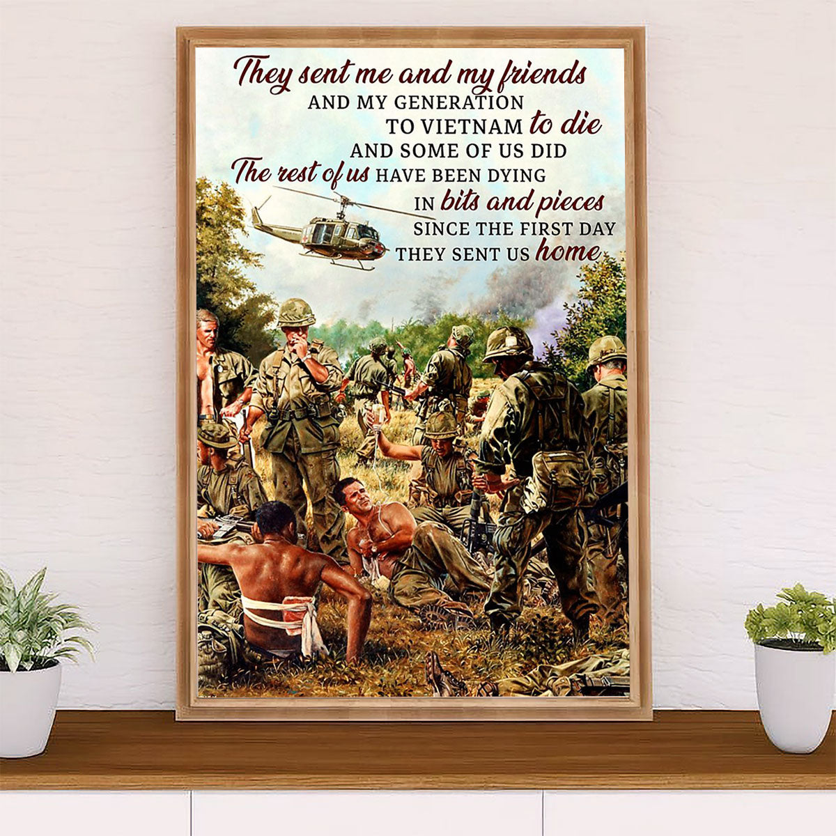 US Army Military Canvas Wall Art | Sent Us Home | American Independence Day Gift for Soldiers