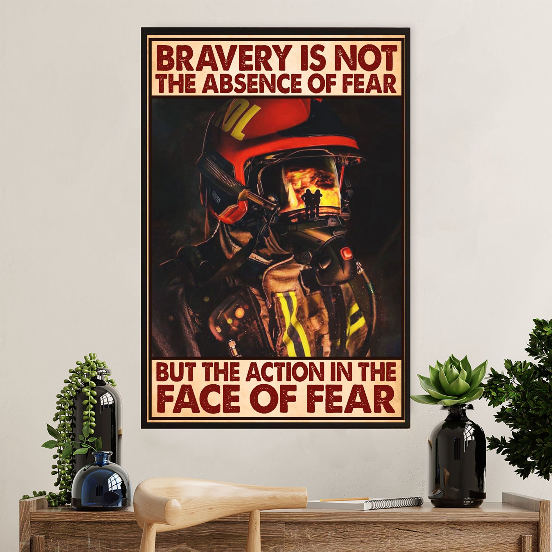Firefighter Pride Canvas Wall Art Prints | Bravery | American Independence Day Gift for Fireman