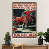 Firefighter Pride Poster Wall Art | Get Old When Stop Driving Fire Truck | American Independence Day Gift for Fireman