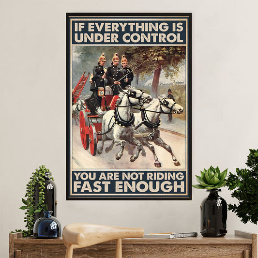 Firefighter Pride Canvas Wall Art Prints | Not Riding Fast Enough | American Independence Day Gift for Fireman