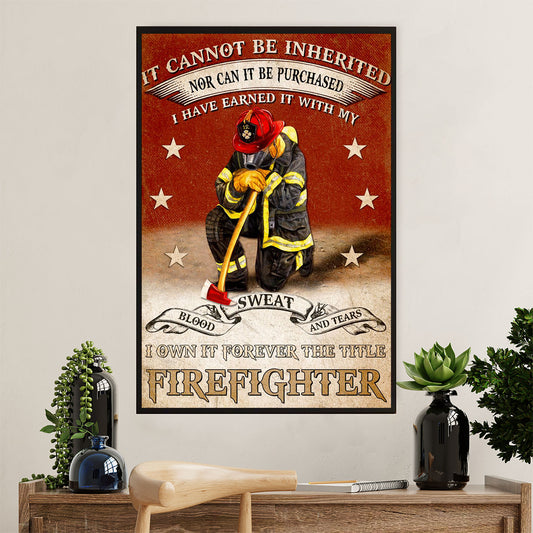 Firefighter Pride Canvas Wall Art Prints | Forever Firefighter | American Independence Day Gift for Fireman