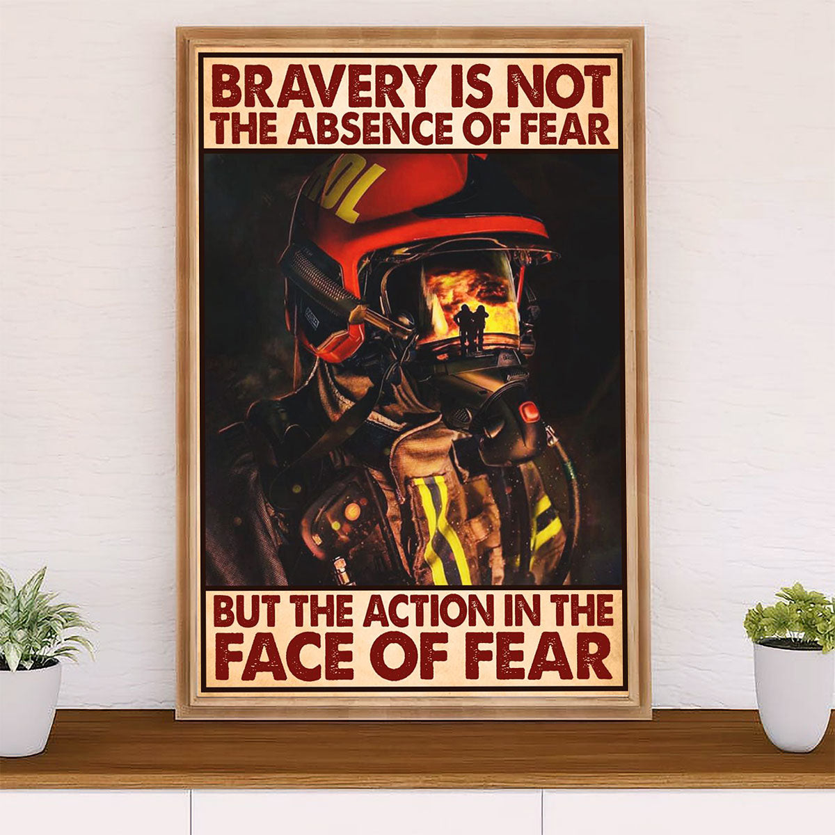 Firefighter Pride Poster Wall Art | Bravery | American Independence Day Gift for Fireman
