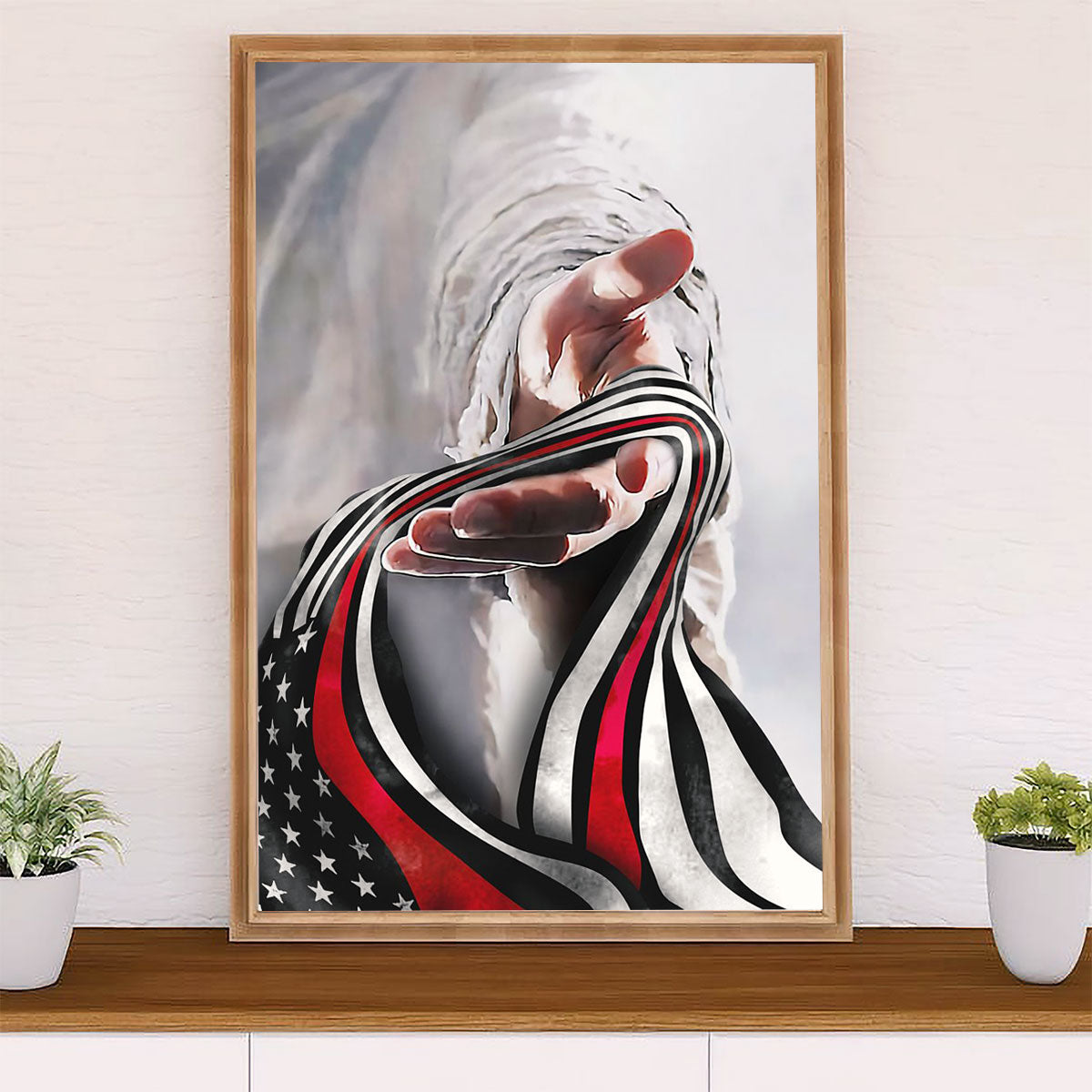 Firefighter Pride Canvas Wall Art Prints | Firefighter Flag | American Independence Day Gift for Fireman