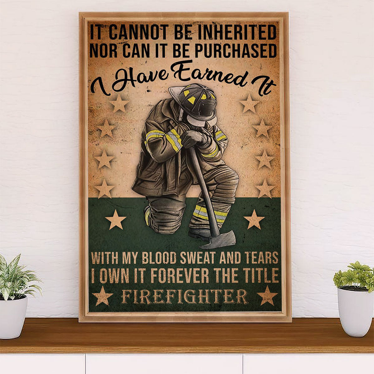 Firefighter Pride Canvas Wall Art Prints | Forever Firefighter | American Independence Day Gift for Fireman
