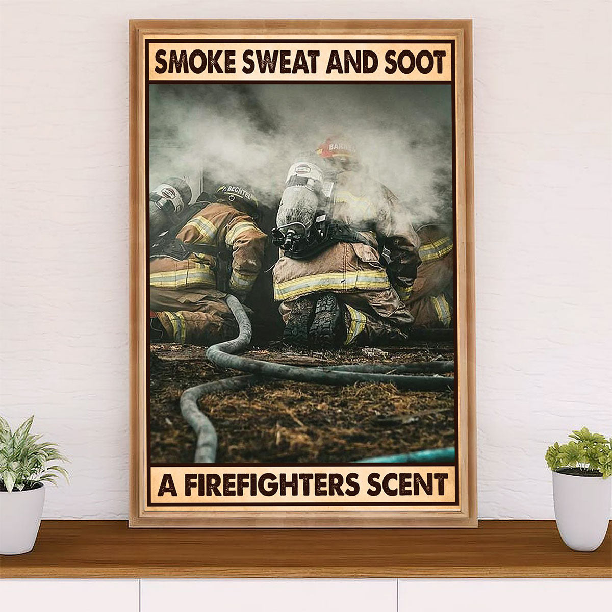 Firefighter Pride Poster Wall Art | Firefighters Scent | American Independence Day Gift for Fireman
