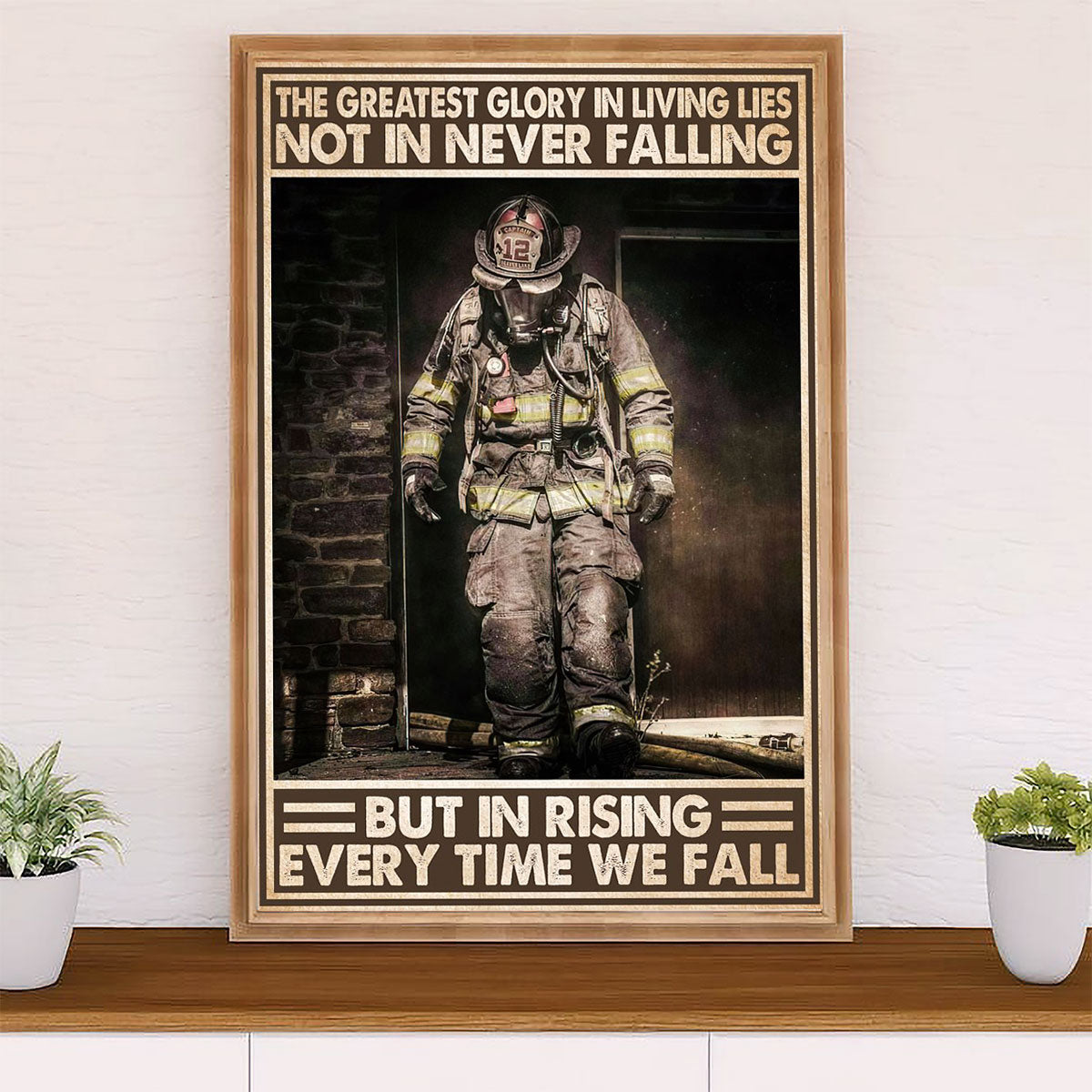 Firefighter Pride Poster Wall Art | Greatest Glory | American Independence Day Gift for Fireman