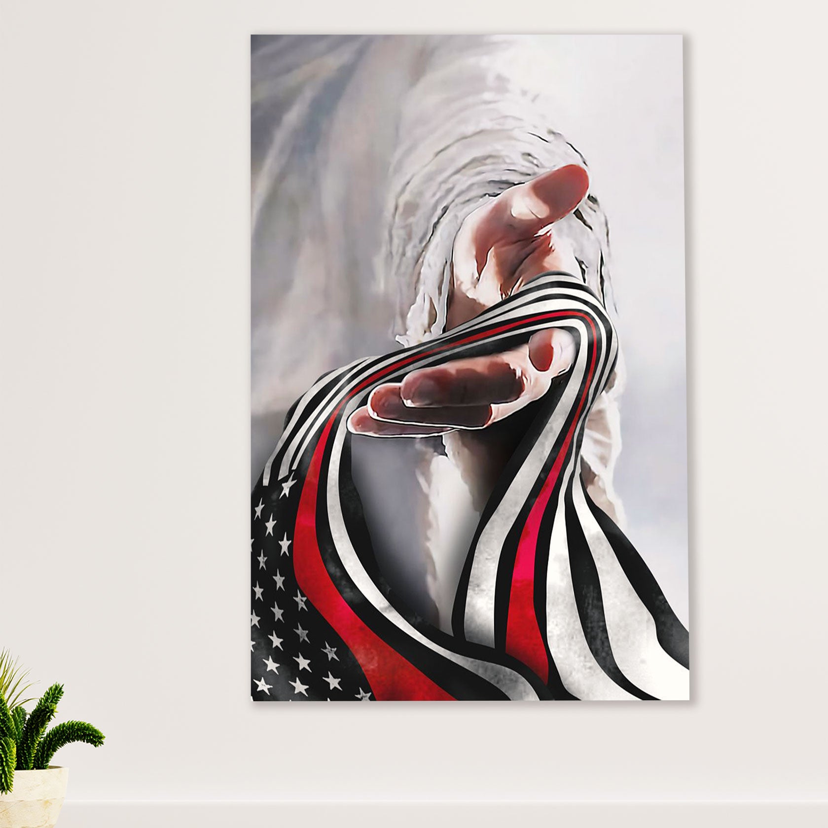 Firefighter Pride Canvas Wall Art Prints | Firefighter Flag | American Independence Day Gift for Fireman