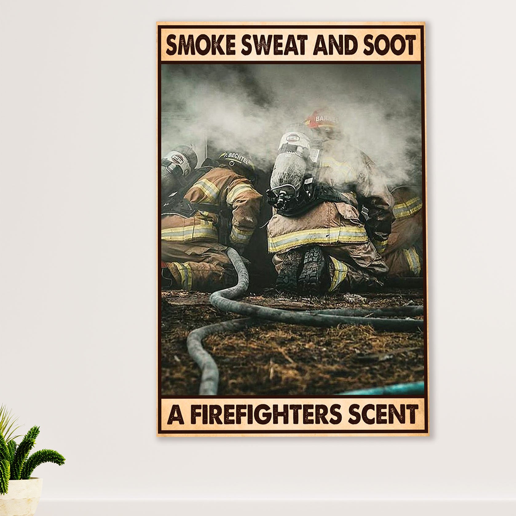 Firefighter Pride Poster Wall Art | Firefighters Scent | American Independence Day Gift for Fireman