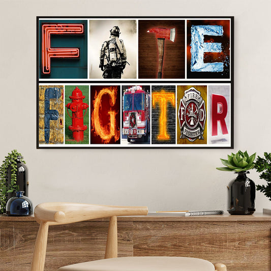 Firefighter Pride Canvas Wall Art | Firefighter | American Independence Day Gift for Fireman