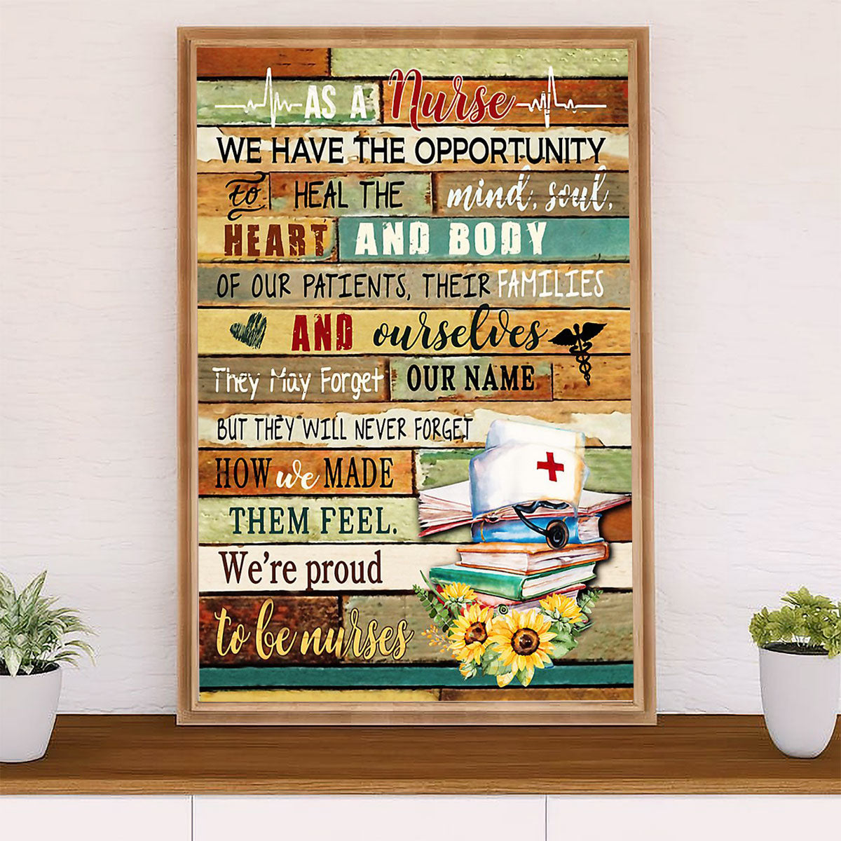 Nurse Canvas Wall Art Prints | Proud To Be Nurse | Gift for Woman Nurse, Female Nursing