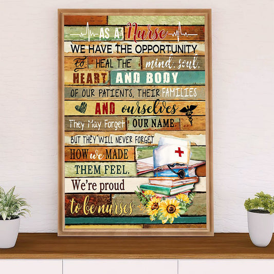 Nurse Canvas Wall Art Prints | Proud To Be Nurse | Gift for Woman Nurse, Female Nursing