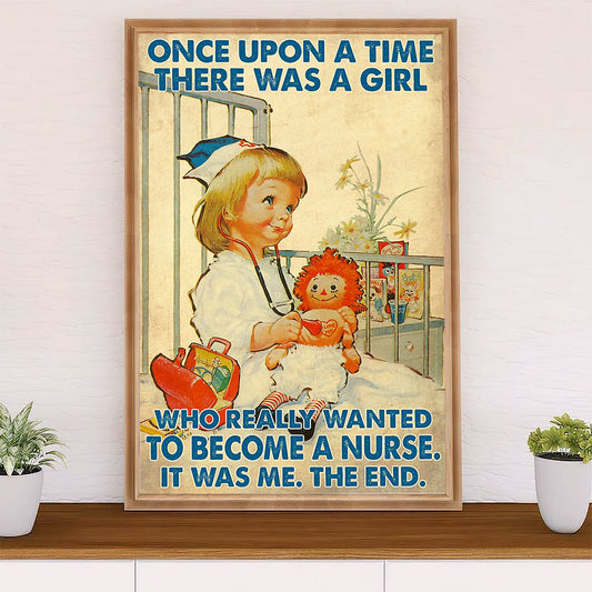 Nurse Poster | Girl Wants To Become A Nurse | Wall Art Gift for Woman Nurse, Female Nursing