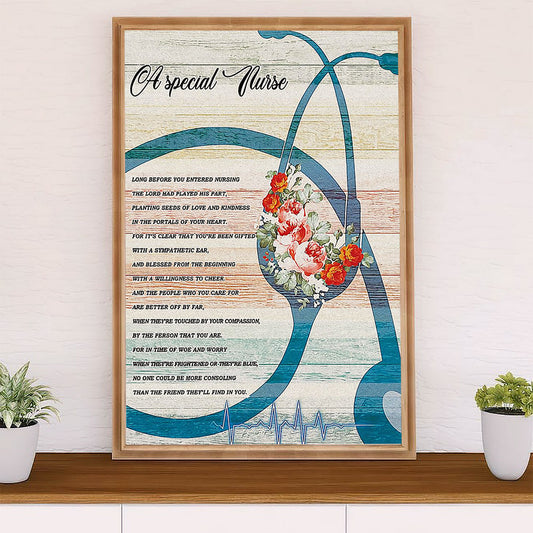 Nurse Poster | A Special Nurse | Wall Art Gift for Woman Nurse, Female Nursing