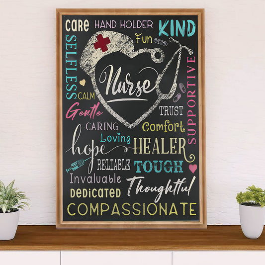 Nurse Poster | Hand Holder | Wall Art Gift for Woman Nurse, Female Nursing