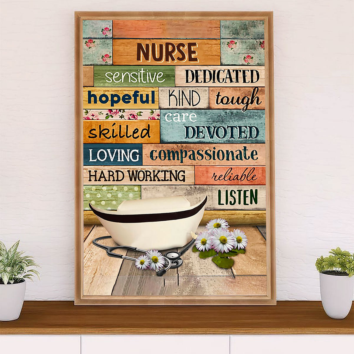Nurse Poster | Hard Working Nurse | Wall Art Gift for Woman Nurse, Female Nursing