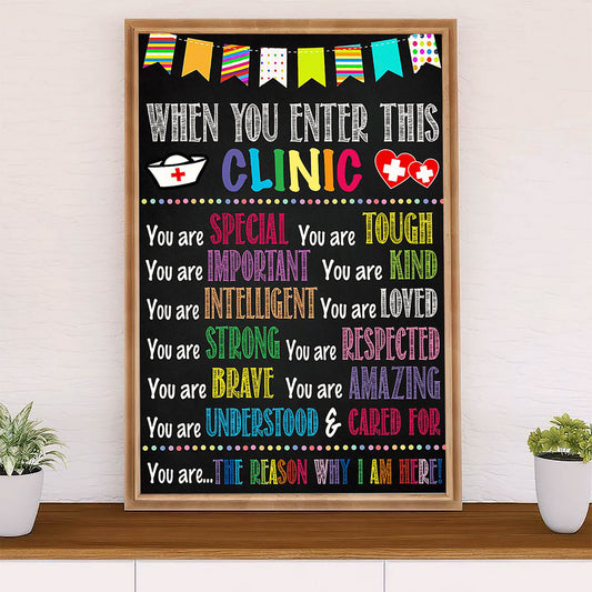 Nurse Poster | When You Enter This Clinic | Wall Art Gift for Woman Nurse, Female Nursing