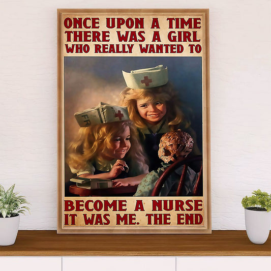 Nurse Canvas Wall Art Prints | Girl Wanted To Become A Nurse | Gift for Woman Nurse, Female Nursing
