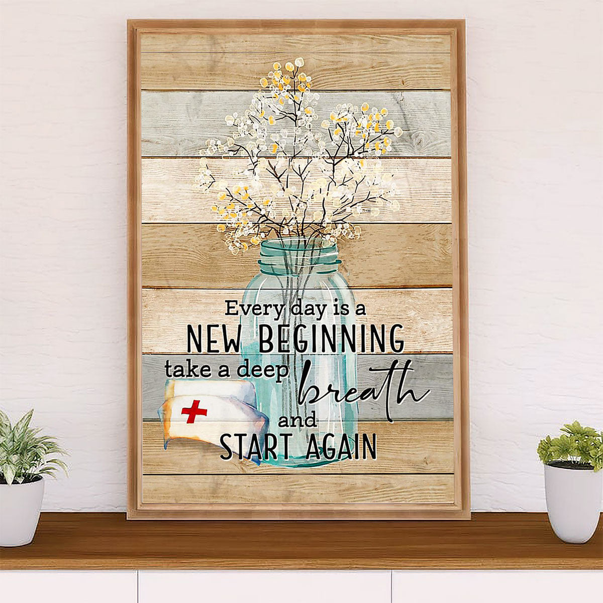 Nurse Poster | Take A Deep Breath | Wall Art Gift for Woman Nurse, Female Nursing