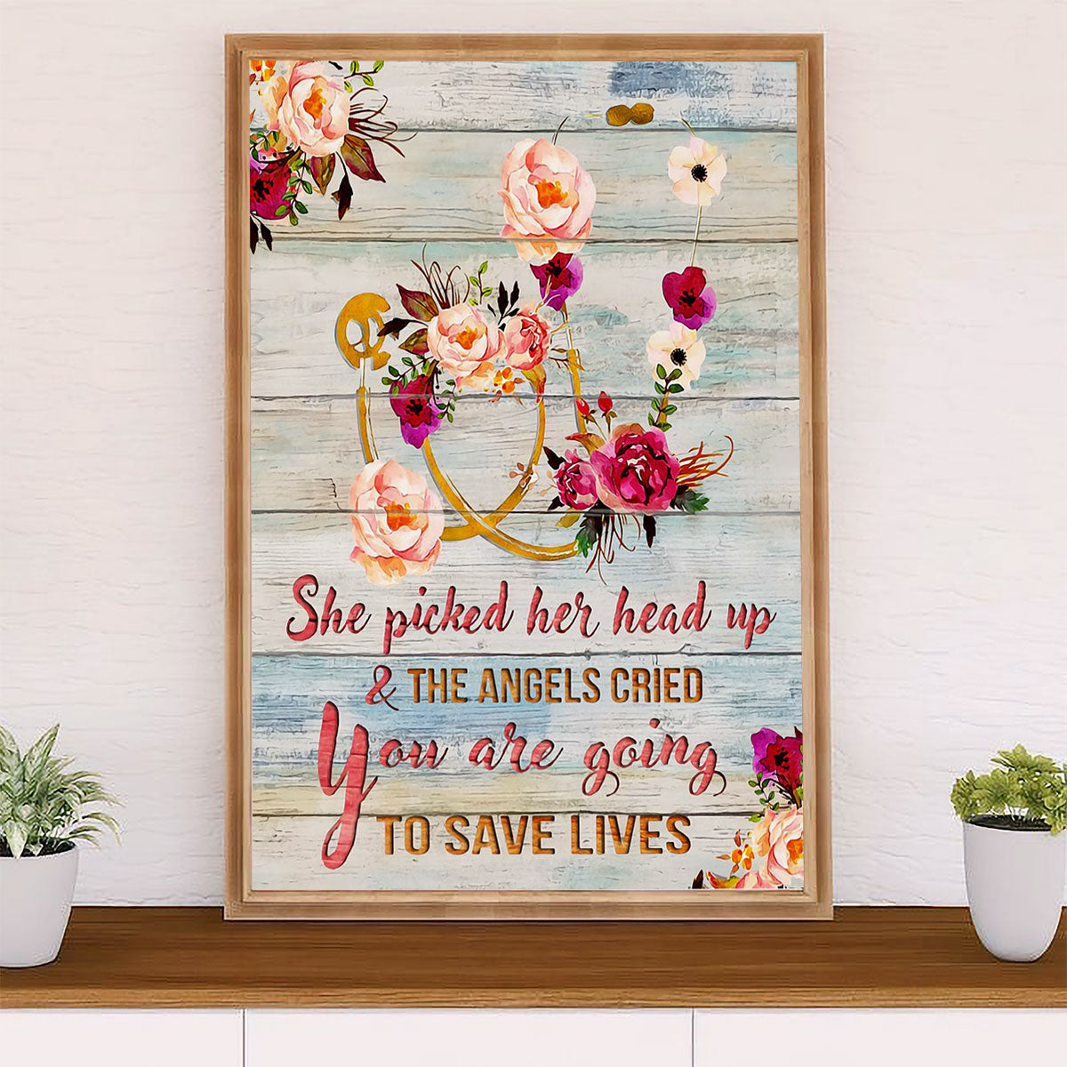 Nurse Canvas Wall Art Prints | Save Lives | Gift for Woman Nurse, Female Nursing