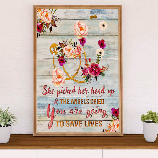 Nurse Canvas Wall Art Prints | Save Lives | Gift for Woman Nurse, Female Nursing