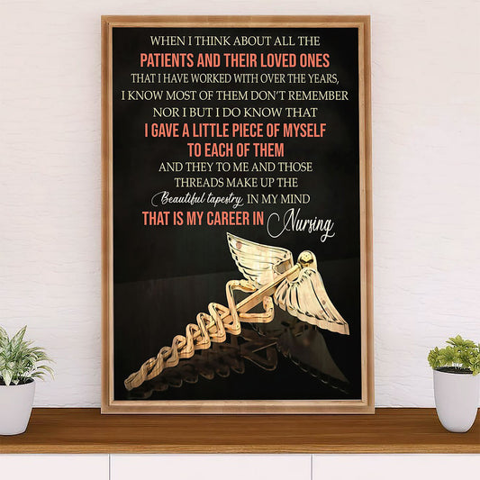 Nurse Canvas Wall Art Prints | My Career In Nursing | Gift for Woman Nurse, Female Nursing