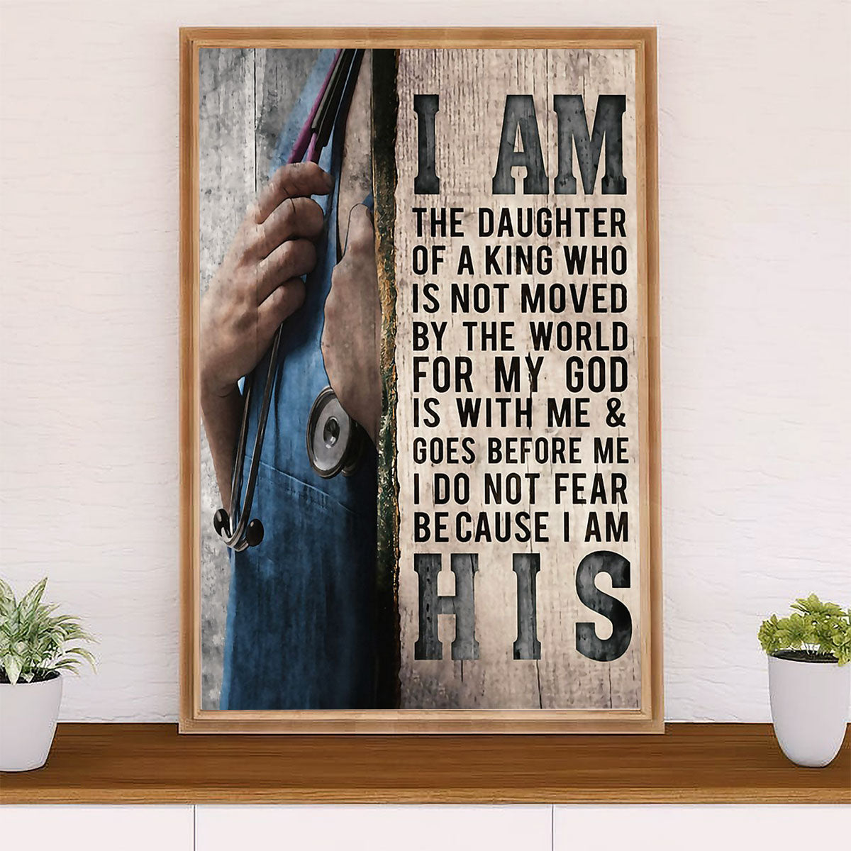 Nurse Canvas Wall Art Prints | Daughter of A King | Gift for Woman Nurse, Female Nursing